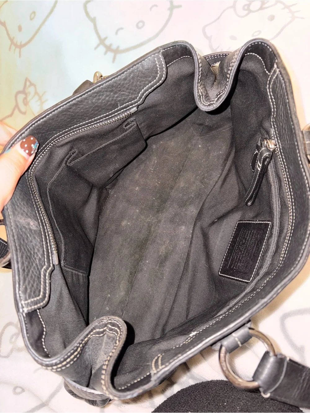Coach Hampton Black Pebbled leather City tote N.02764 and wallet BUNDLE
